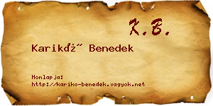 Karikó Benedek névjegykártya