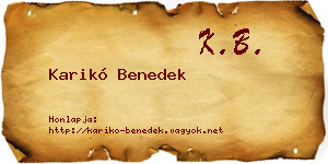 Karikó Benedek névjegykártya