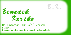 benedek kariko business card